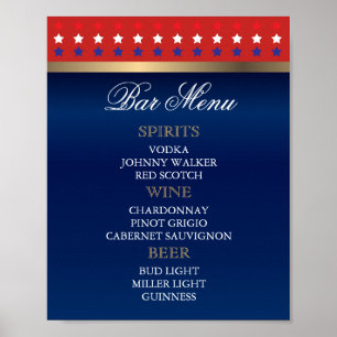 Pub Menu - Patriotic American Bröllop Poster