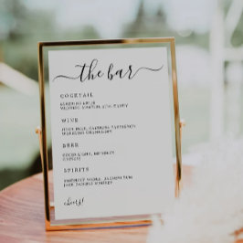 Pub Menu-signalen, minimalistisk Bröllop Pub-meny, Inbjudningar