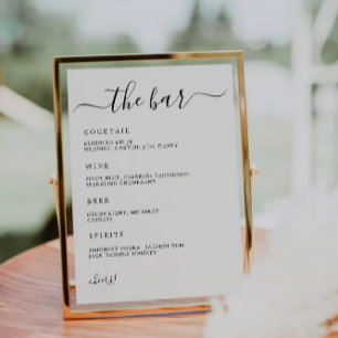 Pub Menu-signalen, minimalistisk Bröllop Pub-meny, Inbjudningar