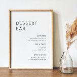 Pub Menu-signatur för den moderna minimalistsymbol Poster<br><div class="desc">pub-menyskylt med anpassningsbar-designad dessert med svart och vit modern minimalistisk design.</div>