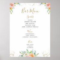 PUB MENU-tecken | botanisk växt bröllop pub
