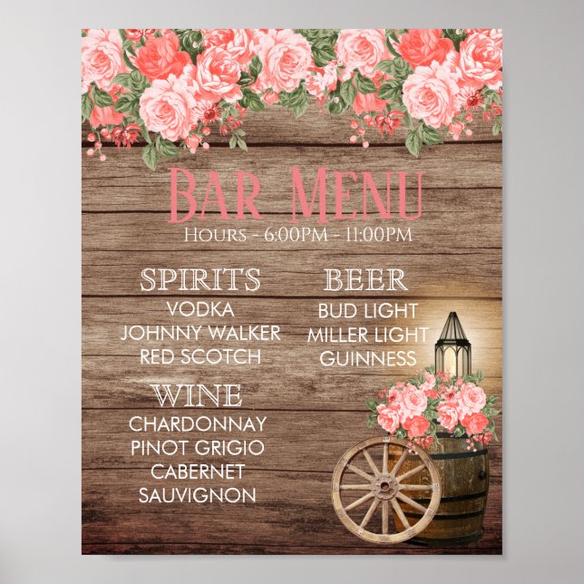 Pub Menu - Väderbråck - Koral Poster (Framsidan)