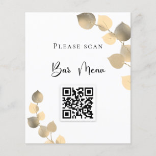 Pub-menyn QR-kod eucalyptus golden Flygblad