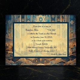 Pub Mitzvah-Abstrakten Israel Bakgrund Inbjudningar