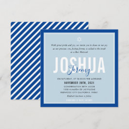 PUB MITZVAH Äggblått i det moderna royalet namn an Inbjudningar