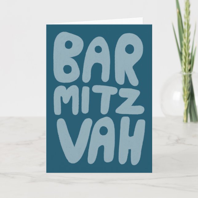 PUB MITZVAH Anpassade Modern Blue Teal Kort (Framsida)