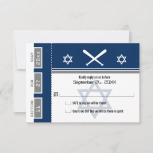 Pub Mitzvah Baseball Biljett OSA Kort