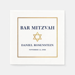 Pub Mitzvah Blå Guld Pappersservett