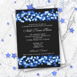 Pub Mitzvah Blue Hollywood Glam Inbjudningar