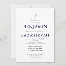 Pub Mitzvah Blue Mönster Star av David Jewish Inbjudningar