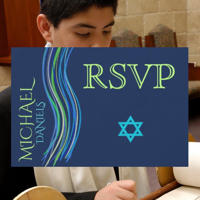 Pub Mitzvah Blue och Grönt Prayer Shawl OSA (Skapare uppladdad)