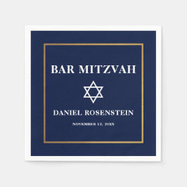 Pub Mitzvah Blue och Guld Pappersservett