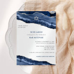 Pub Mitzvah Blue och Silver Agate Gräns Modern Inbjudningar<br><div class="desc">Den här moderna designen har ett vackert blått och silver glittrande agate gräns och din anpassningsbar på framsidan och baksidan om det behövs. Använda mallformuläret för att lägga till texten. Med de avancerade redigeringsmenyerna,  som du kommer åt genom att välja "anpassa ytterligare",  kan du ändra typsnitt,  färg och layout.</div>