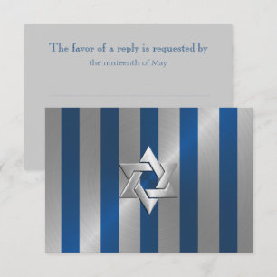 Pub Mitzvah Blue och Silver Rand David-stjärnan OSA Kort