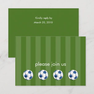 Pub Mitzvah Blue och White Soccer Ball Inbjudningar