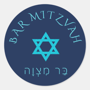 Pub Mitzvah Blue Runt Klistermärke