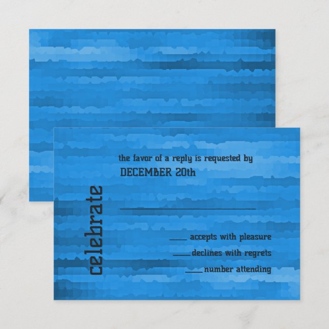 Pub Mitzvah Blue Techno Streaks OSA Kort (Fram/baksida)