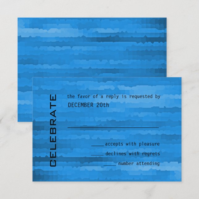 Pub Mitzvah Blue Techno Streaks OSA Kort (Fram/baksida)