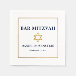 Pub Mitzvah Blue White Guld Pappersservett