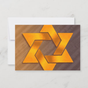 Pub Mitzvah Brown och Orange Star of David OSA Kort