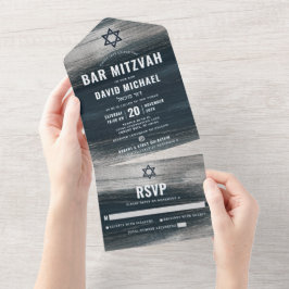 Pub Mitzvah Charcol Grått Silver Foil Modern djold