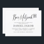 Pub Mitzvah Classic-skript Modern typografi Inbjudningar<br><div class="desc">Består av lekfullt skript och serif-typografi. Allt mot en bakgrund av vit bakgrund. 

Detta är designad av Select Party Supplies,  exklusiv för Zazzle.

Finns här:http://www.zazzle.com/store/selectpartysupplies</div>