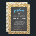 PUB MITZVAH coola chalkboard guld glitter inbjudan<br><div class="desc">by kat mass >> kat@simplysweetPAPERIE.com << - - - - - - - - - - - - - - - - - - - - - - - - - - - - - - - - - - - - - - - - CONTACT ME för anpassningsbar eller...</div>