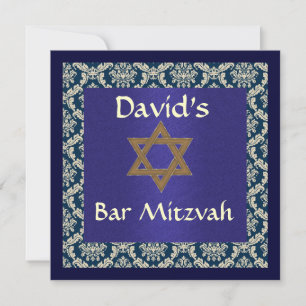 PUB MITZVAH DAMASK INVITATIONER INBJUDNINGAR