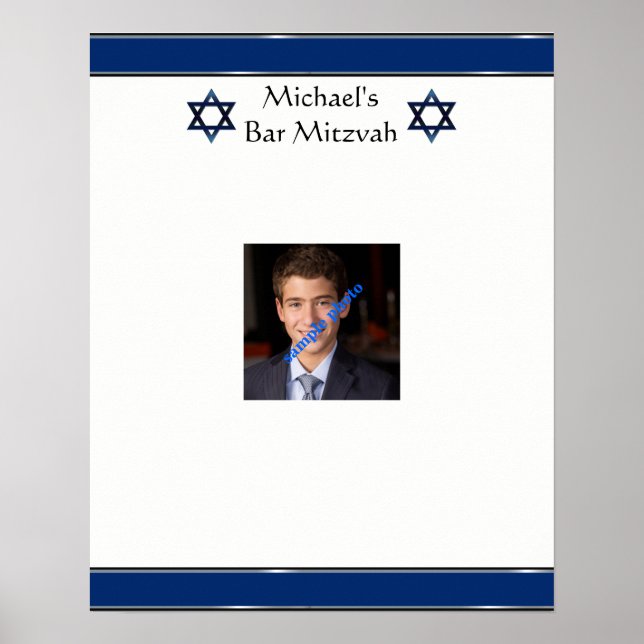 Pub Mitzvah, David-stjärnan, foto, skriv in sig Poster (Framsidan)