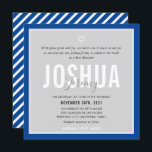 PUB MITZVAH, det moderna namn grått-royalet blått Inbjudningar<br><div class="desc">genom kat masard >> kat@simplysweetPAPERIE.com << CONTACT ME för anpassningsbar eller för att lägga till linjer i Hebrew Kärlek, men vill se vissa ändringar - ett annat färg-schema, produkt, foto eller anpassad för ett annat tillfälle - ingen oro kontaktar mig bara - jag är lycklig för att hjälpa till! -...</div>