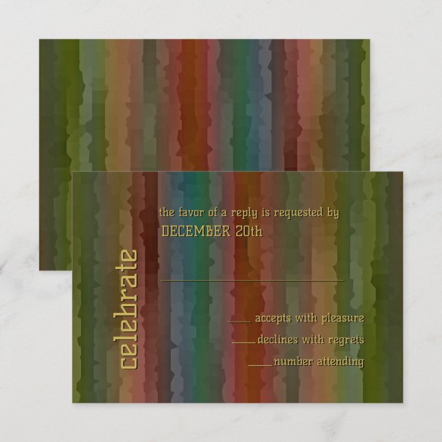 Pub Mitzvah Earth Tone Streaks OSA Inbjudningar (Fram/baksida)