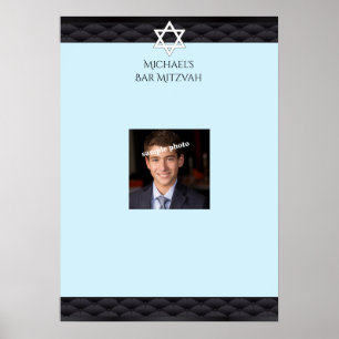 Pub Mitzvah, Elegant Black, Photo, Sign in Board Poster