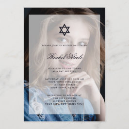 Pub Mitzvah eller Bat mitzvah| Överlägg med foto Inbjudningar