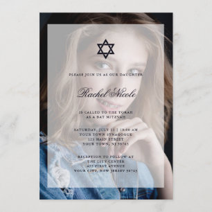 Pub Mitzvah eller Bat mitzvah Överlägg med foto Inbjudningar