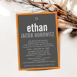 PUB MITZVAH, enkel stjärna, modern namn grått-oran Inbjudningar<br><div class="desc">genom kat masard >> kat@simplysweetPAPERIE.com << CONTACT ME för anpassningsbar eller för att lägga till linjer i Hebrew Kärlek, men vill se vissa ändringar - ett annat färg-schema, produkt, foto eller anpassad för ett annat tillfälle - ingen oro kontaktar mig bara - jag är lycklig för att hjälpa till! -...</div>
