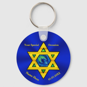 Pub Mitzvah Favors och Guld Personlig Nyckelring
