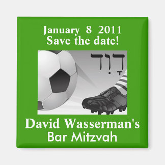 Pub Mitzvah-fotbollen Spara datumet Magnet