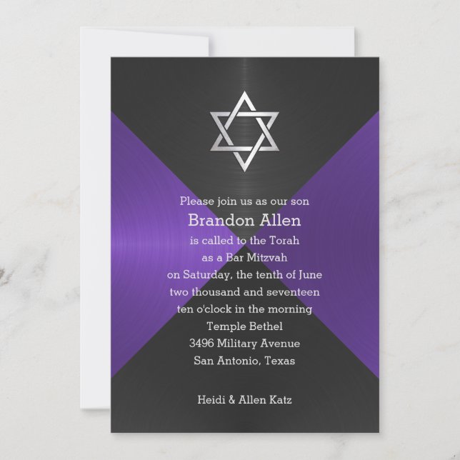 Pub Mitzvah Geometric Background Inbjudningar (Framsida)