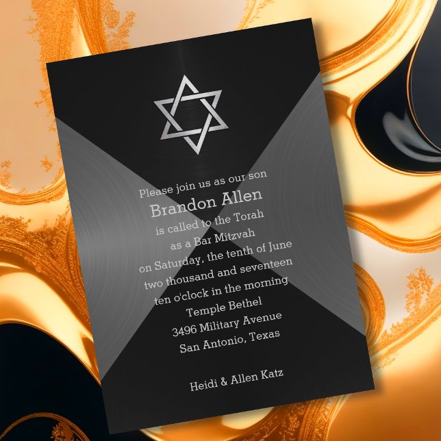 Pub Mitzvah Geometric Background Inbjudningar (Skapare uppladdad)