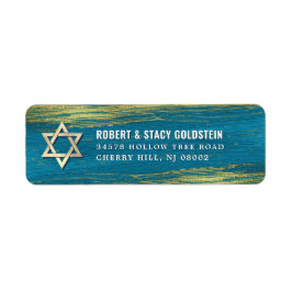 Pub Mitzvah Gold Foil Turkvoise Returadress Returadress Etikett
