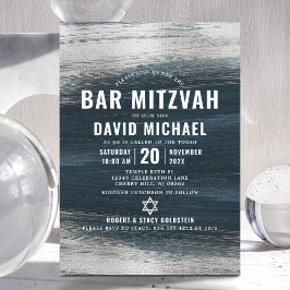 Pub Mitzvah Grått Silver Foil Modern Inbjudningar