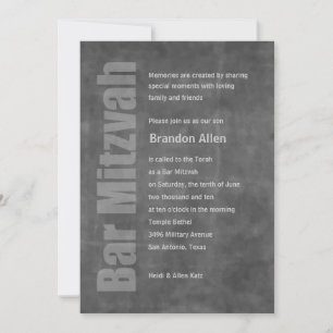 Pub Mitzvah Grunge Grått Inbjudningar