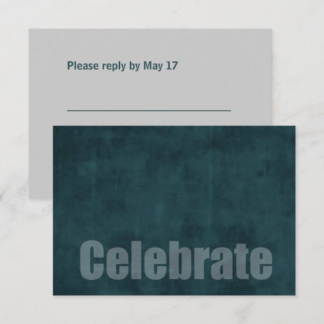Pub Mitzvah Grunge Teal OSA kort (Fram/baksida)