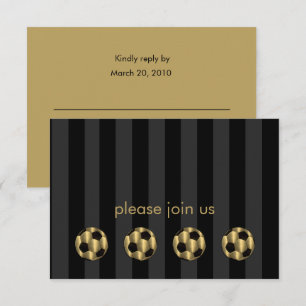 Pub Mitzvah Guld och Black Soccer Ball OSA Kort