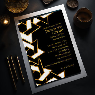 Pub Mitzvah Guld och David Vita stjärnan i Black W Inbjudningar
