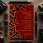Pub Mitzvah Guld Red Black Star of David Inbjudningar<br><div class="desc">Pub Mitzvah Guld Red Black Star of David Pub Mitzvah och Bat mitzvah inbjudningar designade av Umua. Tryckt och avsänt av Zazzle eller dess partner.</div>
