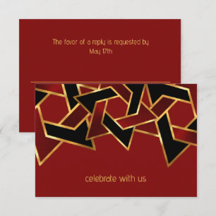 Pub Mitzvah Guld Red Black Star of David OSA Kort