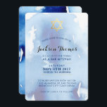 PUB MITZVAH guld snyggt blå vattenfärgen inbjudan<br><div class="desc">*** OBS! HJÄLPFEKTEN AV SKINJEGLD FOLIE ÄR ETT TRYCKT BILD ** - - - - - - - - - - - - - - - - - - - - - - - - - - - - - - - - - - - - - - - -...</div>