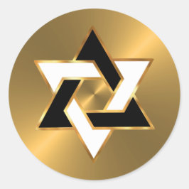 Pub Mitzvah Guld Svartvit David-stjärnan Runt Klistermärke