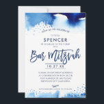 PUB MITZVAH-handskriven blå vattenfärgshebrek Inbjudningar<br><div class="desc">by kat masard >> kat@simplysweetPAPERIE.com <<< A toppen coola & modern inbjudningsdesign för din sons PUB MITZVAH TIP: 1. Om du vill ändra/flytta grafik & typsnitt och lägga till mer text - slått knappen "anpassa". - - - - - - - - - - - - - - - -...</div>